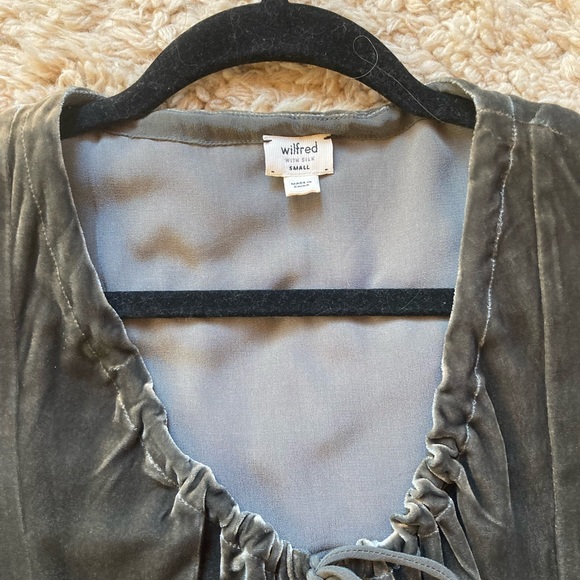 SOLD Wilfred Velvet & Silk Dress - Picture 3 of 4